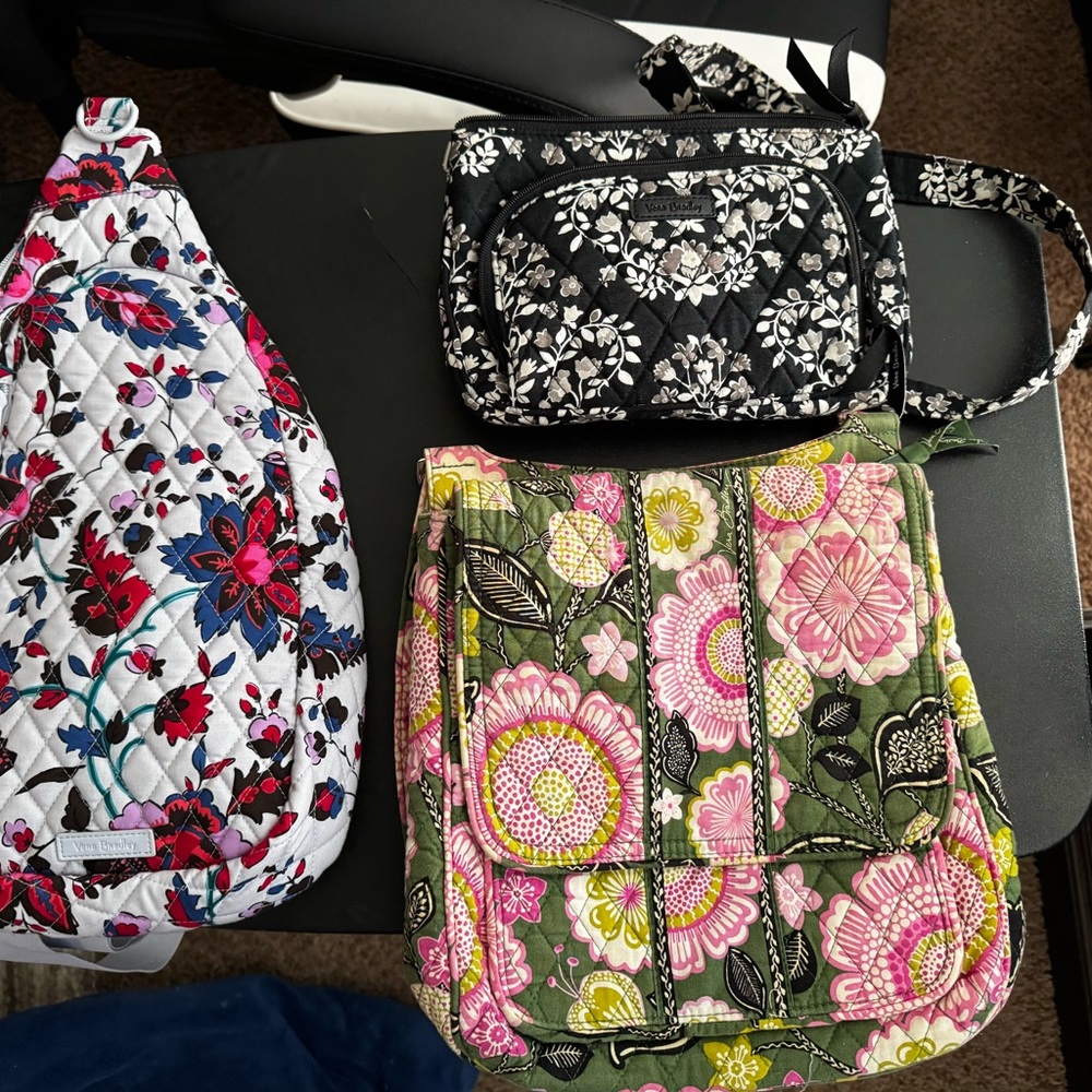 Simply Southern Floral Crossbody Bag Set - Black, White, Pink, Green